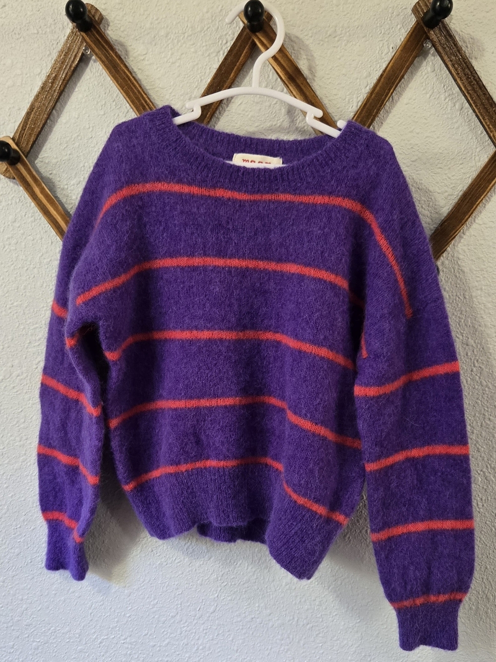 Purple Striped Kid's Maan Sweater – Alpaca Wool Nylon